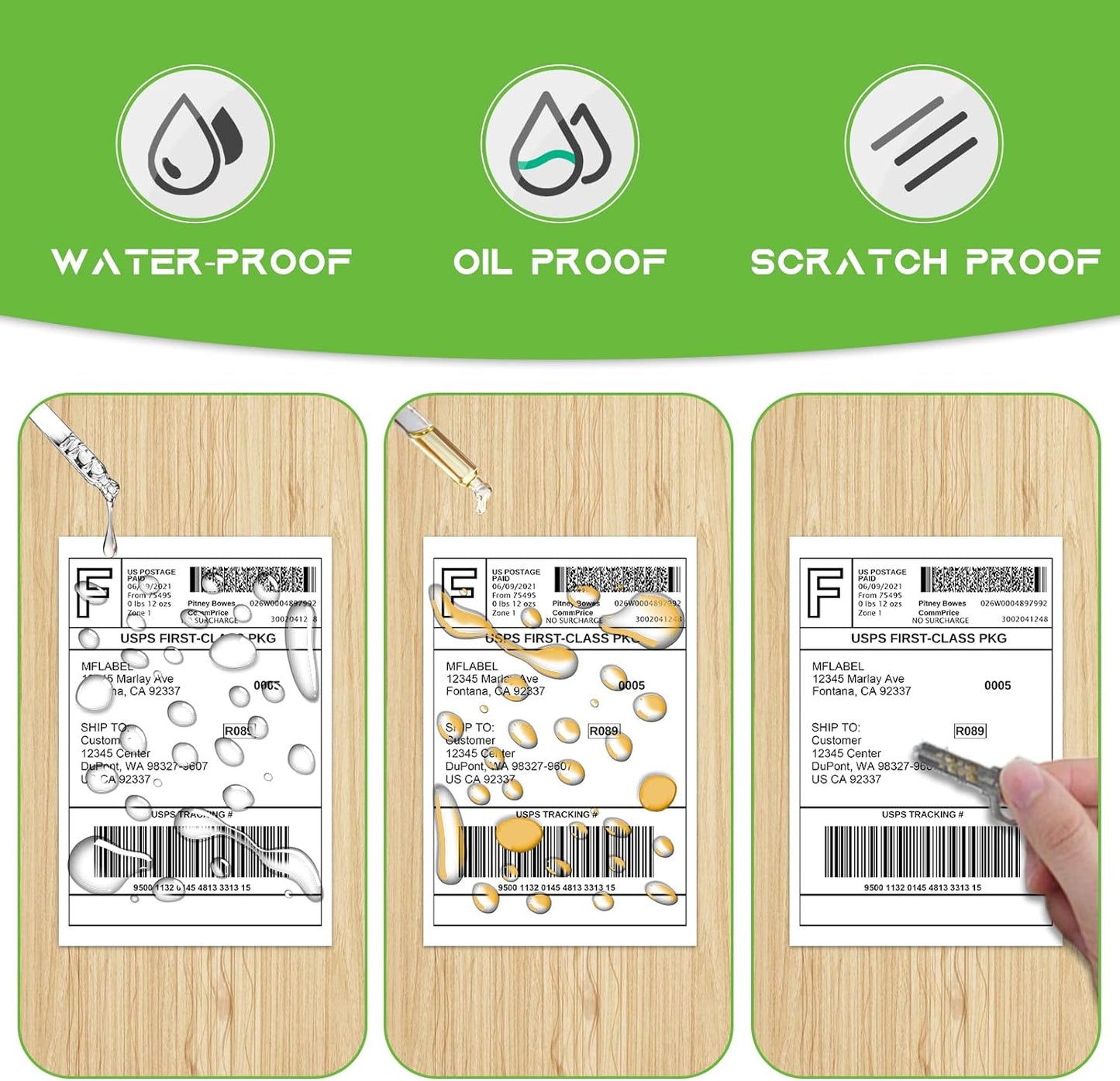MFLABEL® 100 Rolls of 450 Labels 4x6 Direct Thermal Shipping Labels for Zebra 2844 ZP-450 ZP-500 ZP-505