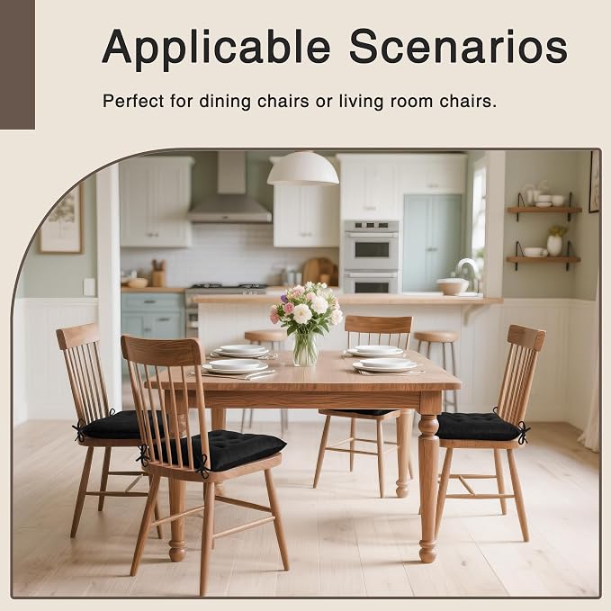 OVOV 4 Pack Chair Cushions for Dining Chairs Soft Seat Cushions for Kitchen - Image 5