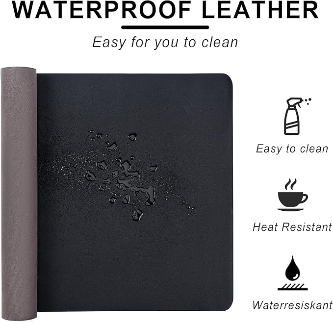 Leather Desk Pad Protector, Non-Slip Desk Pad, on-Slip PU Leather Large Mouse - Image 3