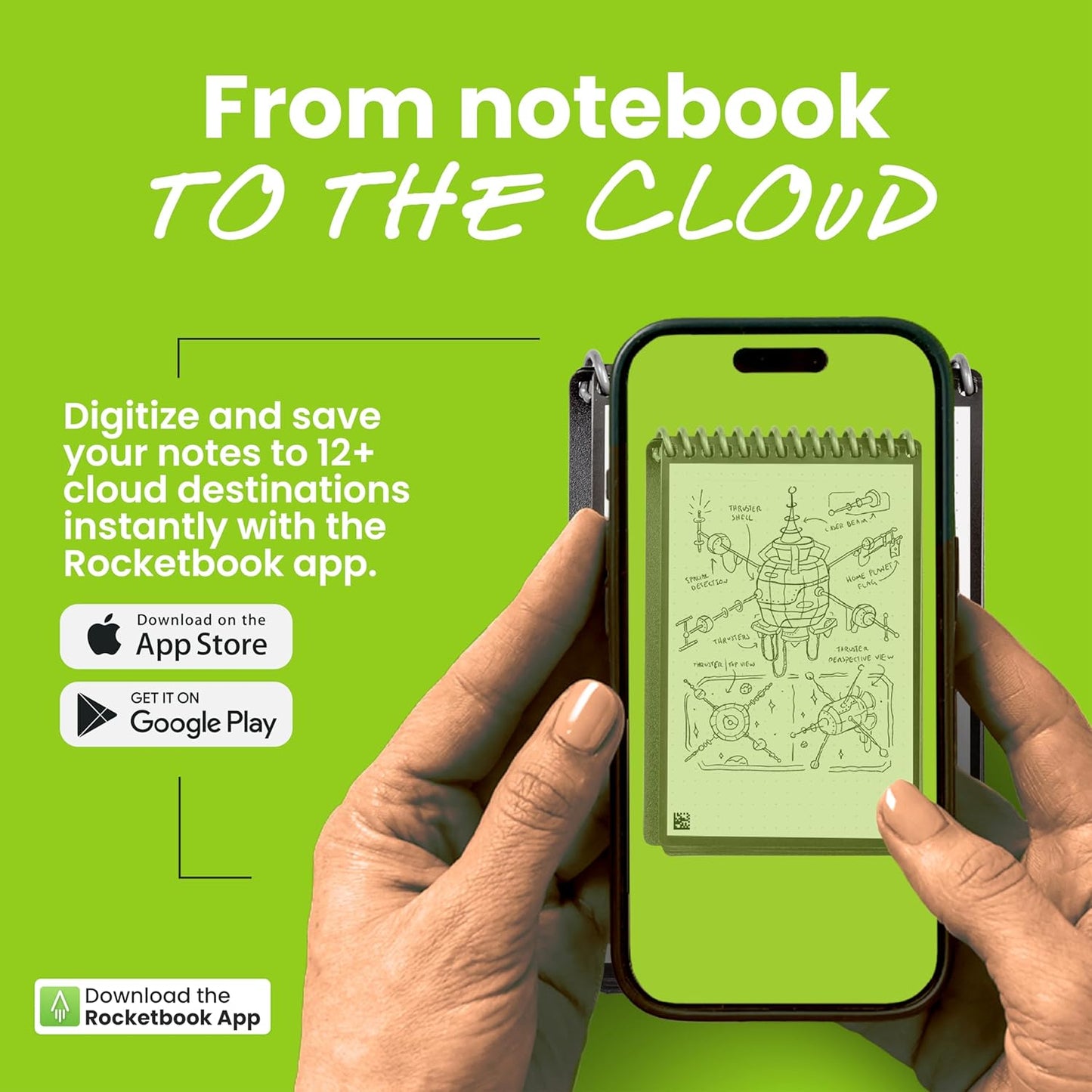 Rocketbook New Mini Reusable Smart Notepad, Pocket Size Notebook 3.5x5.5, Teal - Dotted Pages, App-Connected, Erasable, Ideal for On-The-Go List Taking & Quick Notes Anywhere