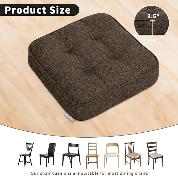 GOFORIT Chair Cushions Set of 2, Tufted Shredded Memory Foam Chair Pads - Image 4