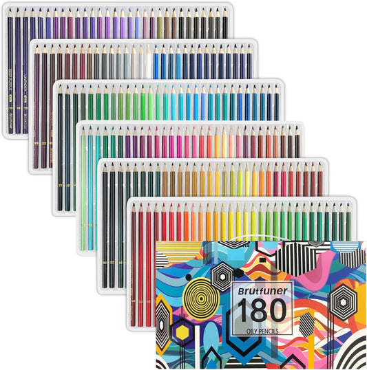 LBW Colored Pencils Oil Pencils Soft Core Color Pencil Set Ideal for Adult Coloring Books Kids Artists Beginners (180)