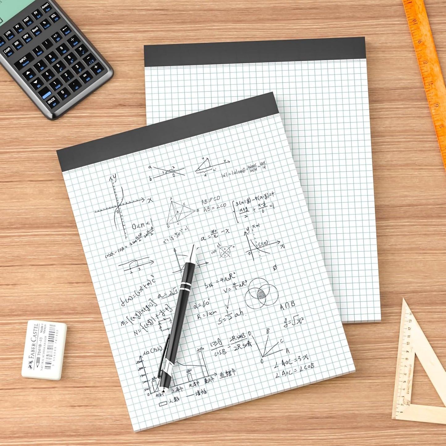 Graph Paper 8.5 x 11 Grid Paper Pad Quad Ruled, 12 Pack, 30 Sheets per Pad, White, 4x4 (4 Squares per inch), Easy-Tear Perforations, 8.5"x11" Quad Ruled Grid Paper Pad