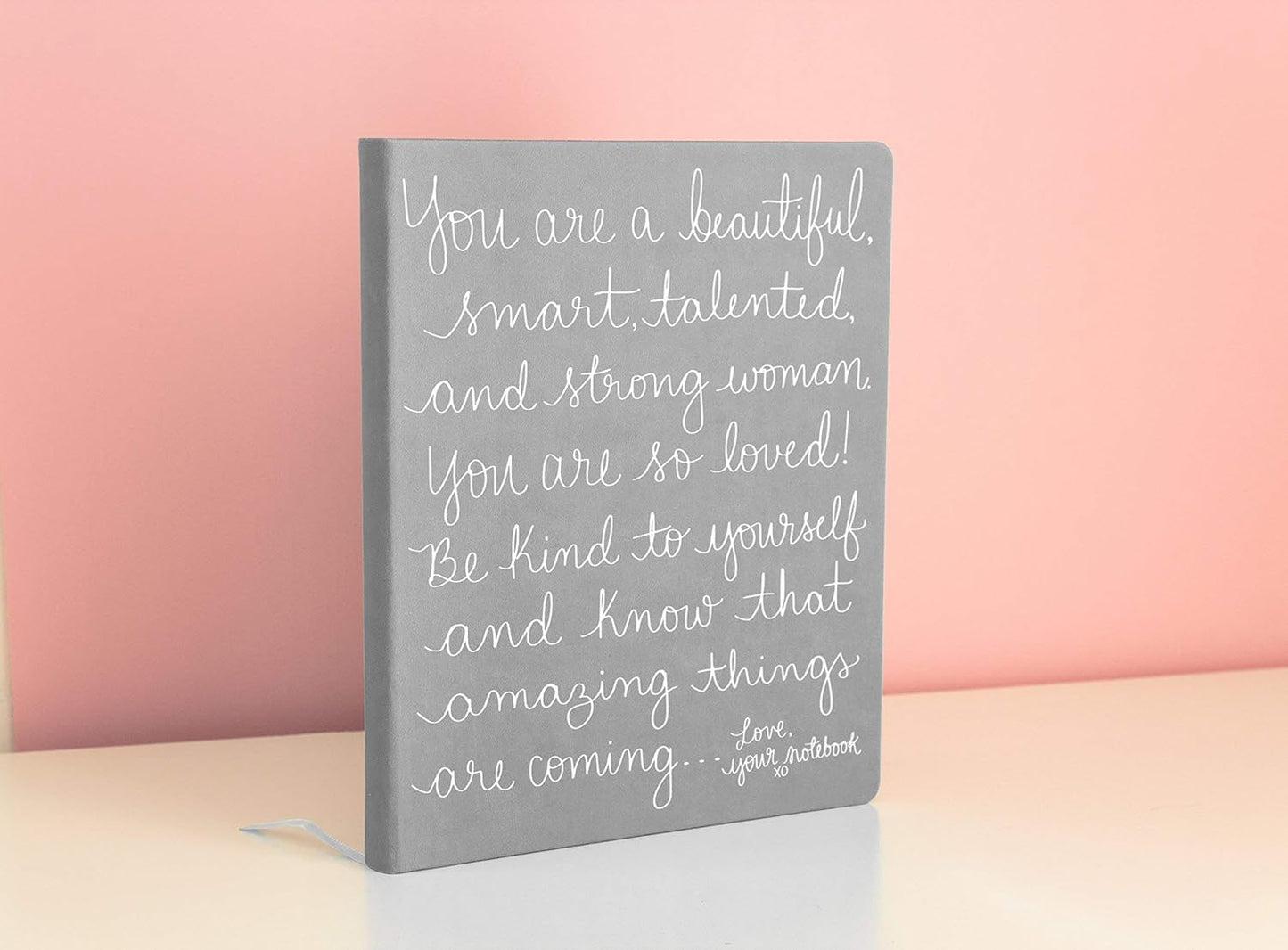 WORLD TRAVELER Eccolo Dayna Lee Collection Grey “Love, Your Notebook” 8x10 Inspiring Hardcover Journal/Notebook, 256 Acid-Free Lined Pages