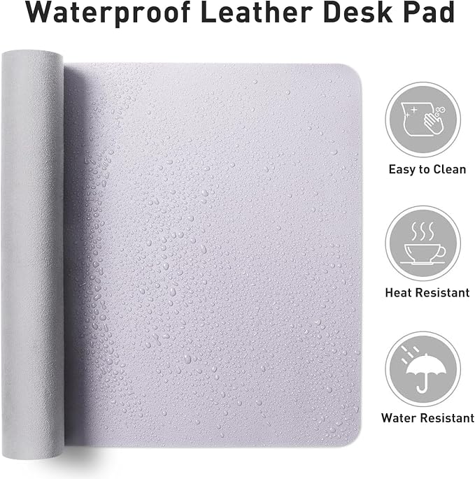 Aothia Faux Leather Desk Mat – Large Mouse Pad, Non-Slip PU Leather Blotter - Image 7