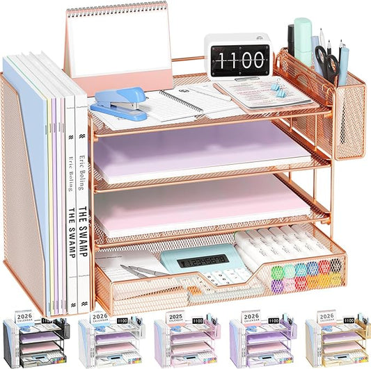 OPNICE Desk Organizer with Drawer & Pen Holder, Office Desk Accessories and by OPNICE
