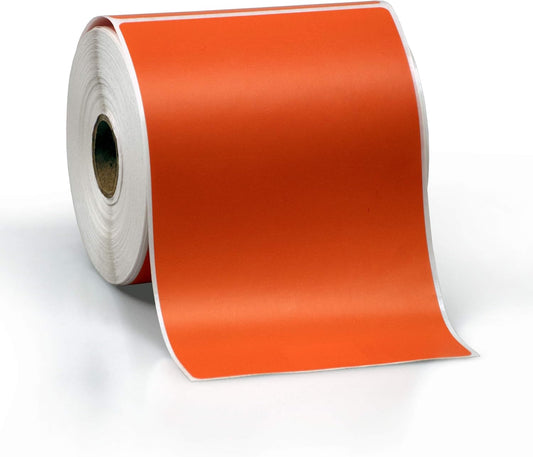 4" X 6" Direct Thermal Perforated Stickers Labels for Shipping Labels, Inventory, and Color Coding - Compatible with Zebra, Rollo, Godex and More (Orange, 6 Rolls)