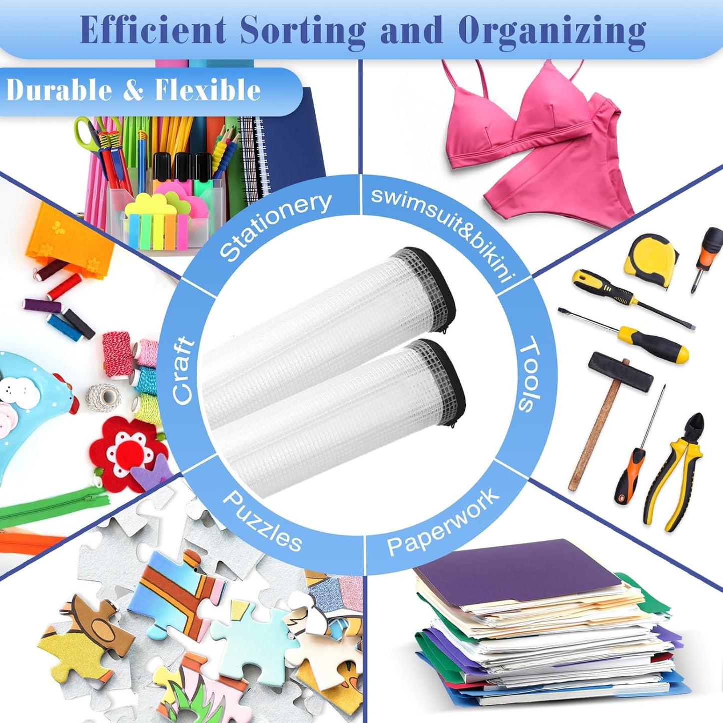 Jetec 32 Pcs Mesh Zipper Bags Toy Storage Bikini Organizer Bag Bolsas Para Guardar Trajes De Baño Waterproof Zipper Reusable Pouch Puzzle Multipurpose for Storage Office(Black,9 x 7 Inch)