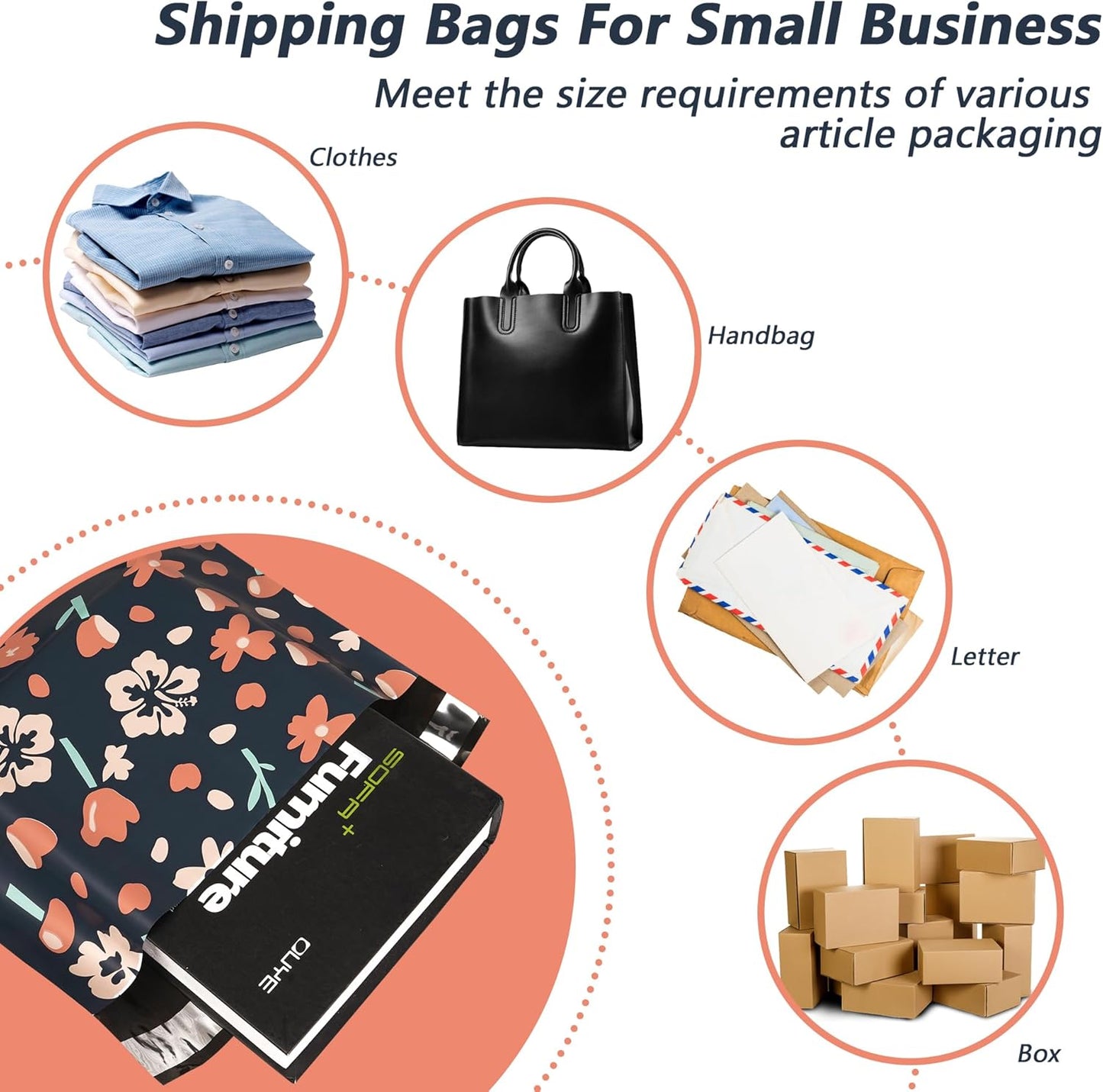 Poly Mailers 10x13 Inch 25 Pcs - Tulip printed Shipping Bags, 2.4mil Thickness, Waterproof and Tear Resistant Mailing Envelopes, Self-Sealing Packaging Bags for Small Business