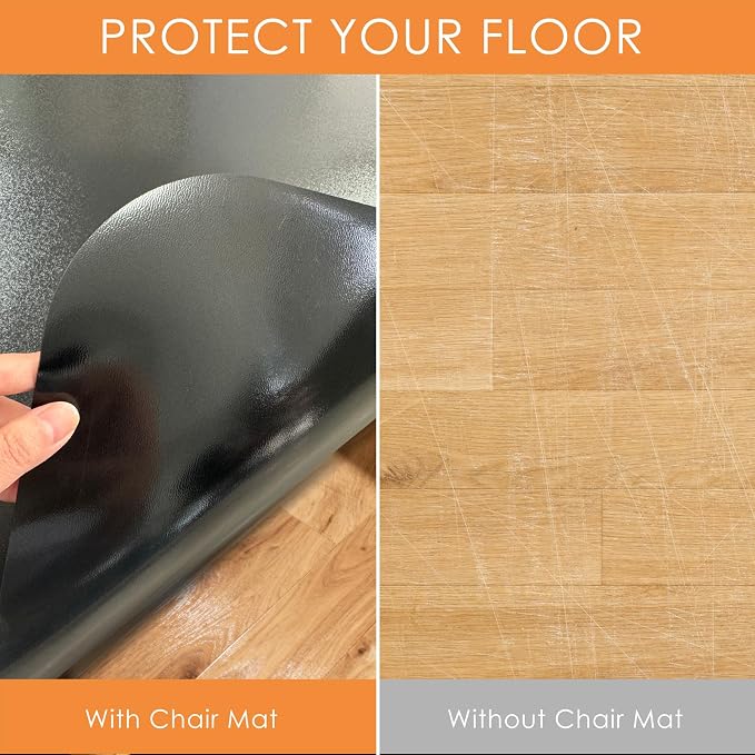 Kuyal Chair mat for Hardwood Floor 51 x 63 inches Rectangle Floor Mats - Image 3