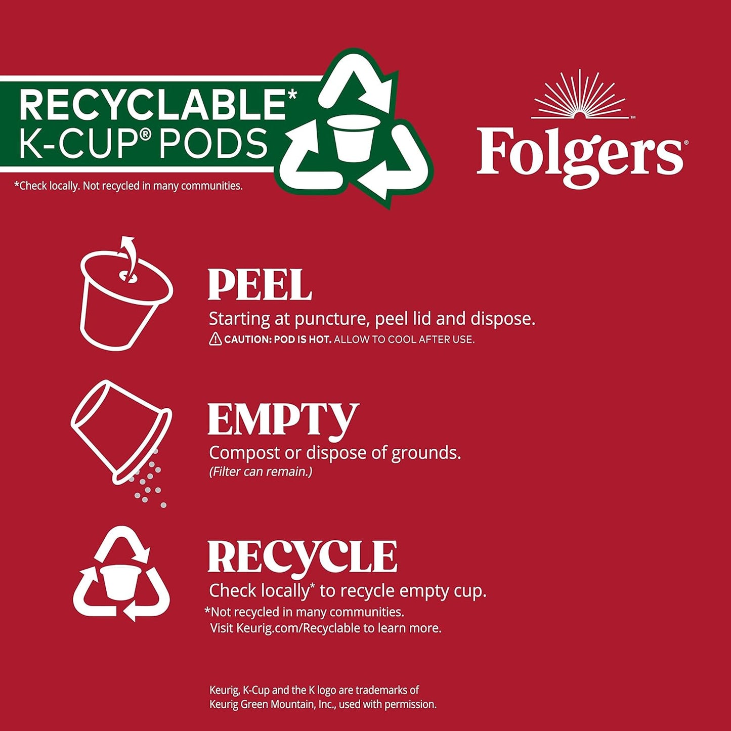 Folgers Classic Roast Medium Roast Coffee, 192 Keurig K-Cup Pods