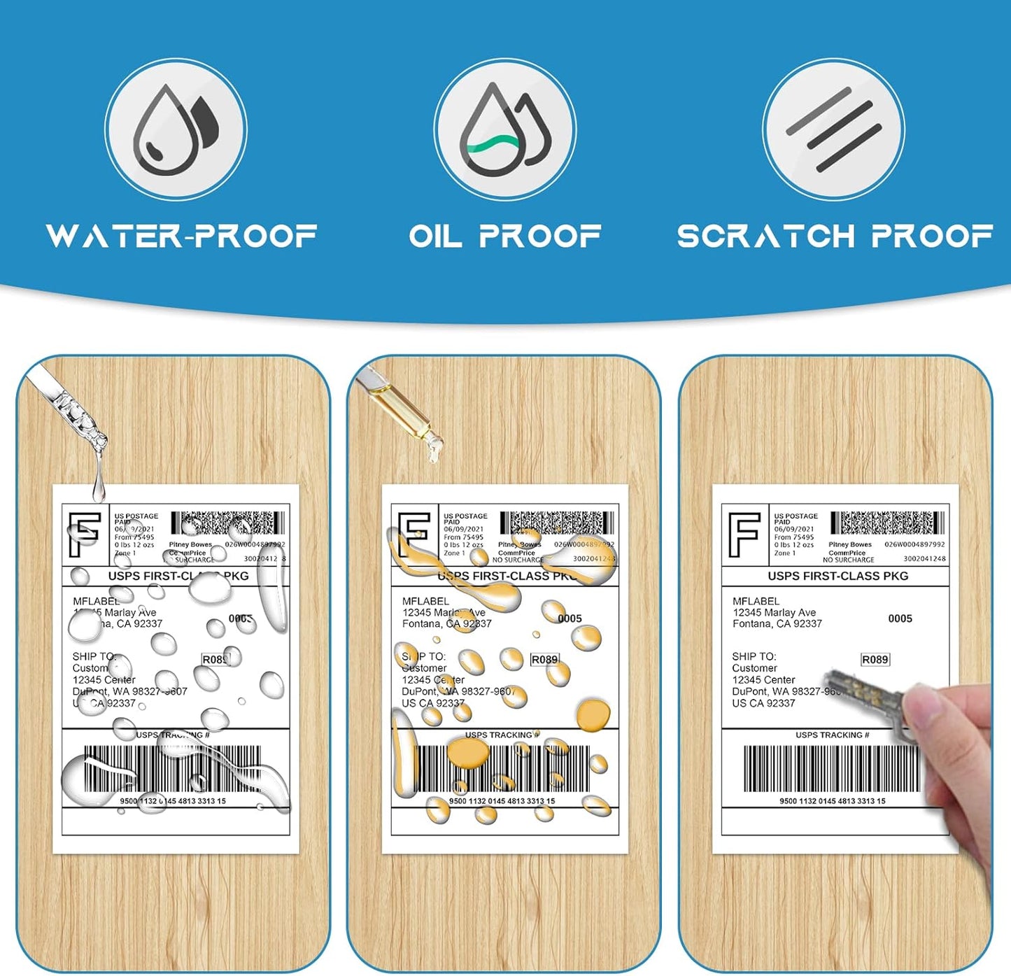 MFLABEL 4x6 Direct Thermal Shipping Labels - 10 Rolls of 250 Labels, Perforated Easy-Peel Blank Address Labels for Thermal Printers, Compatible with Rollo, Munbyn, Zebra for UPS, Amazon, eBay, Shopify