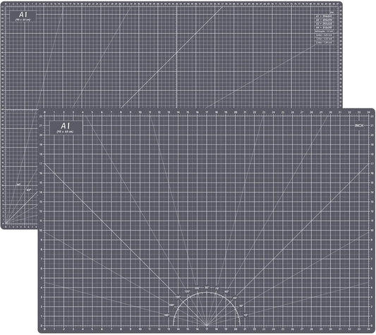 Headley Tools Thickened 24 x 36 Inch Self Healing Cutting Mat, Durable A1 Double Sided 5-Layer Craft Cutting Board for Fabric, Quilting, Sewing, Hobby, Scrapbooking, Arts and Crafts Project, Dark Gray