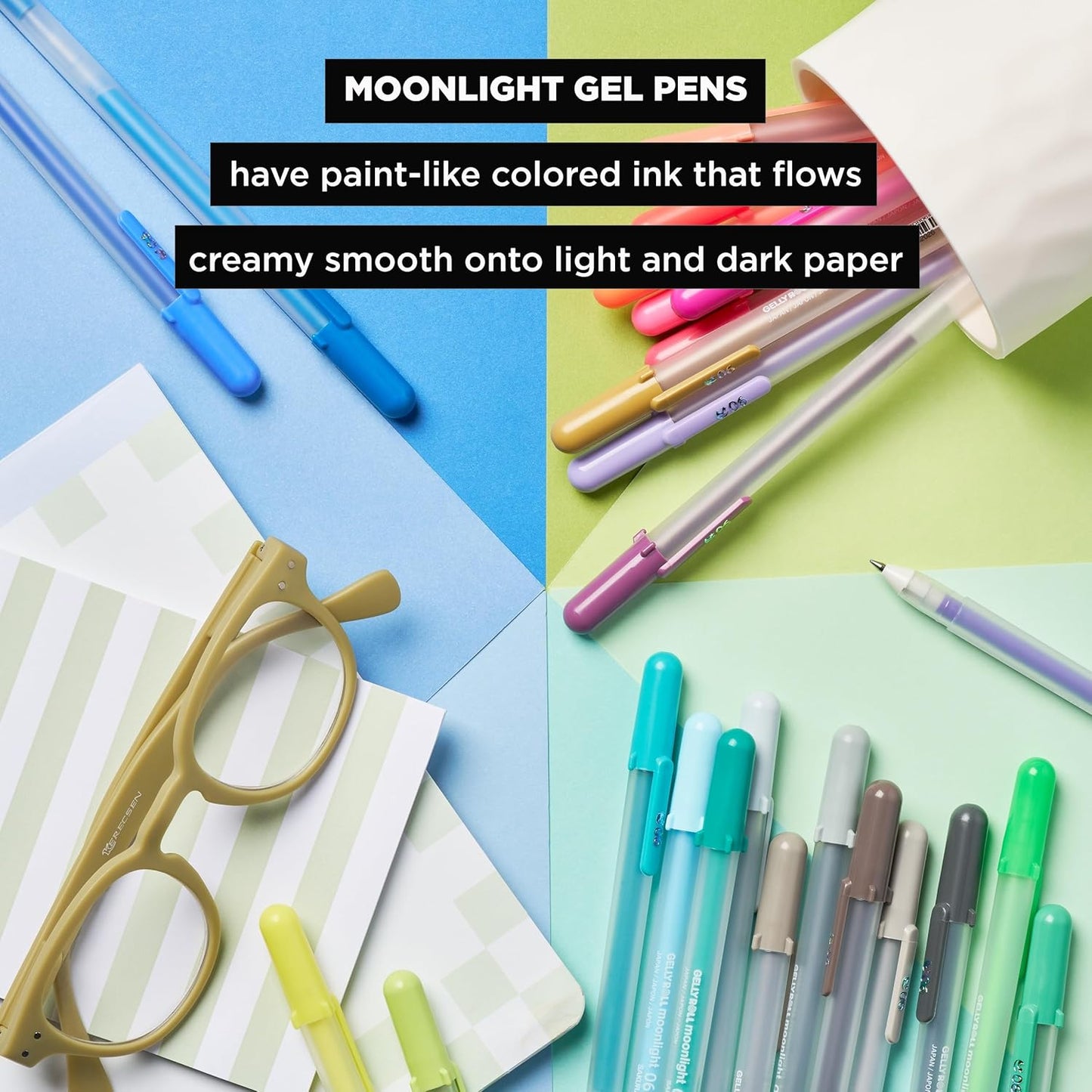 SAKURA Gelly Roll Moonlight Size 10 Gel Pens - Bold Point Ink Pen for Journaling, Art, or Drawing - Assorted Colored Ink - Bold Line - 25 Pack