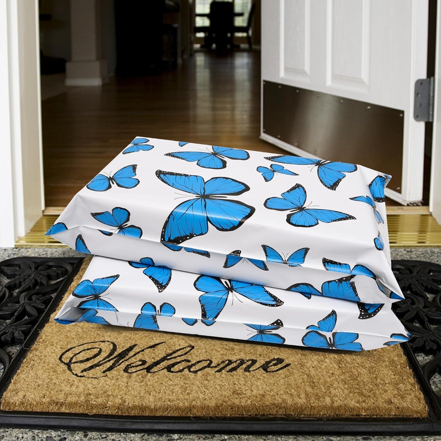 Cute Poly Mailers 6x9 Inch 100 Pcs - Butterfly Printed Shipping Bags for Clothing - Waterproof and Tear Resistant Mailing Envelopes - Self-Sealing Packaging Bags for Small Business