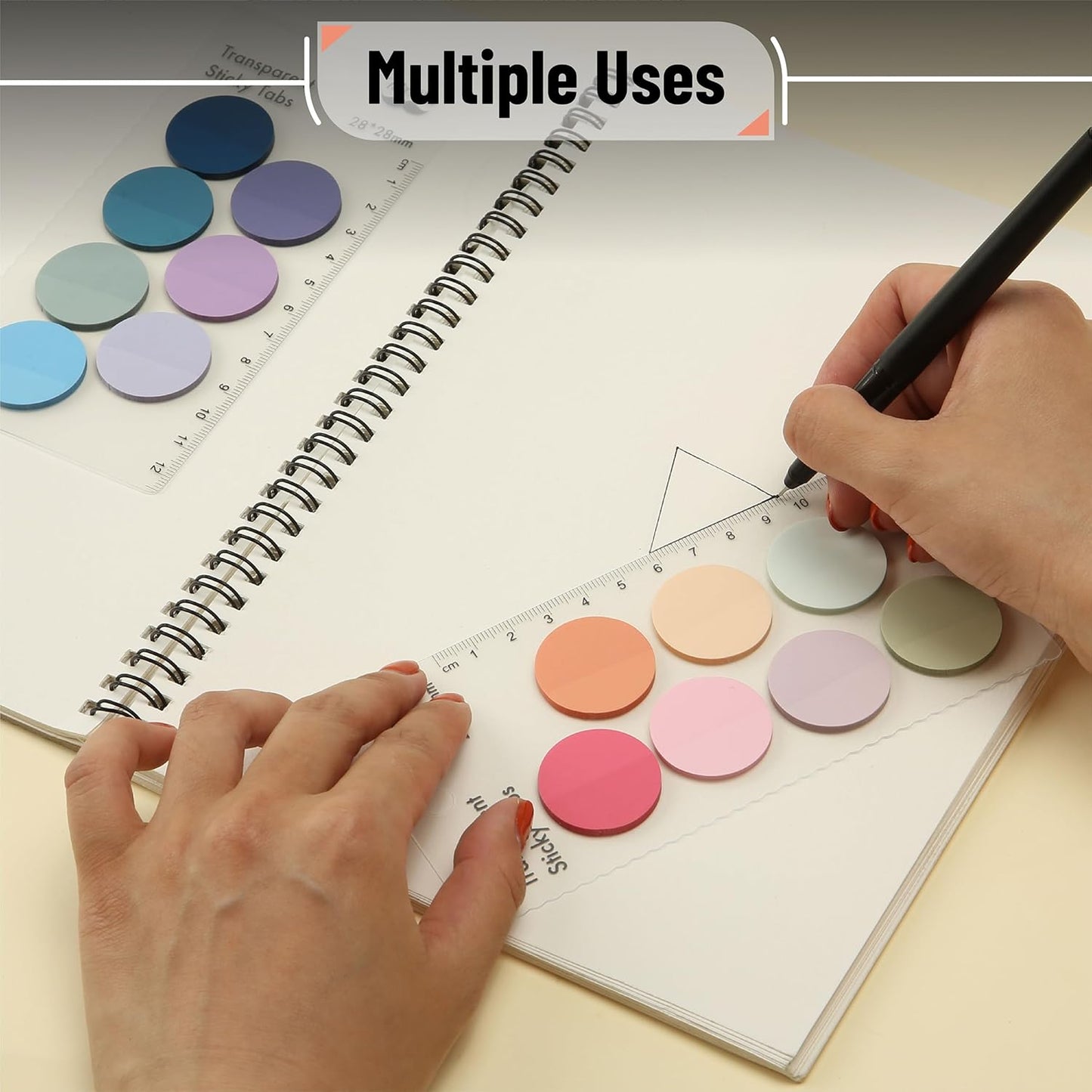 Mr. Pen- Transparent Sticky Notes, 560 Pcs, Pastel Colors, Round Translucent Sticky Notes