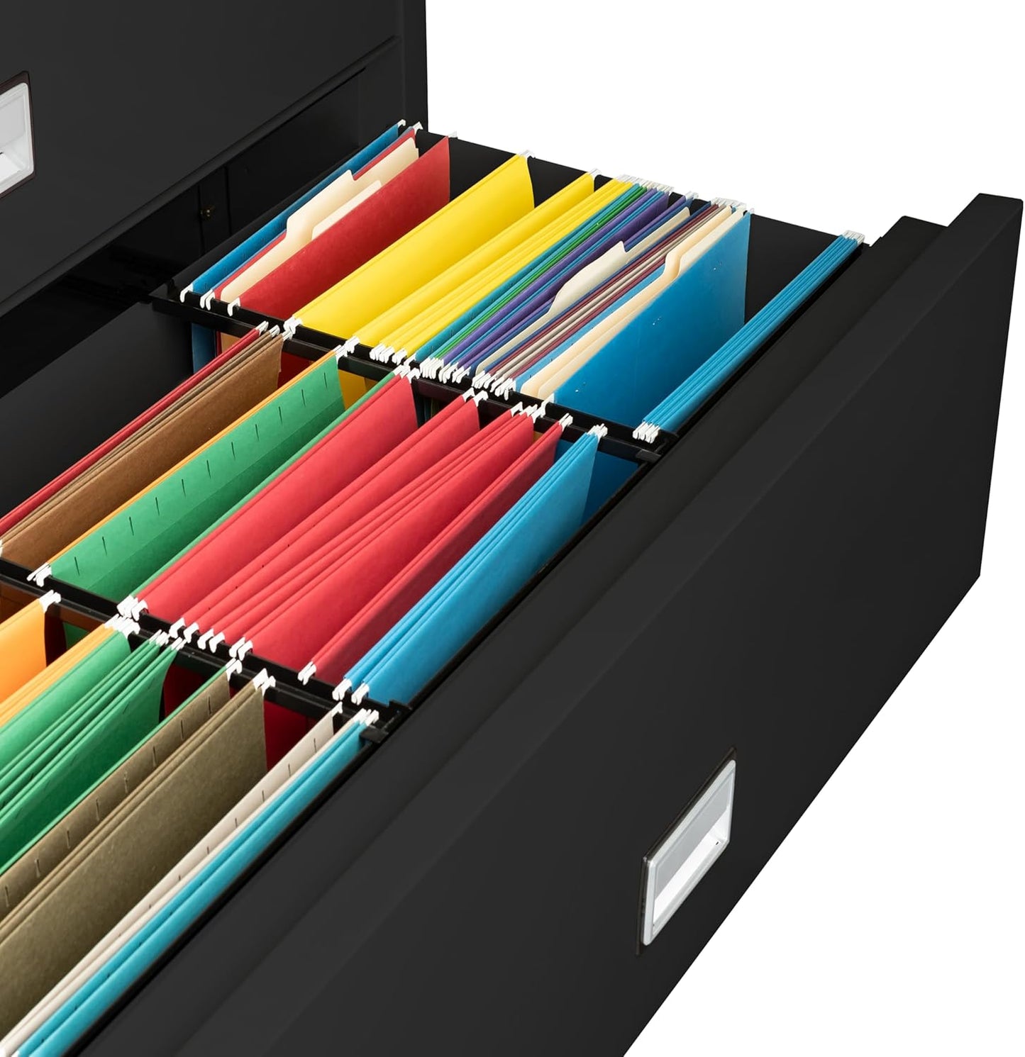 44 inch Wide 3-Drawer Lateral Fireproof File Cabinet – Legal and Letter Size Filing – Key Lock – Water Resistant – Fire Safe and Impact Rated – Black Finish – Model LAT3W44B
