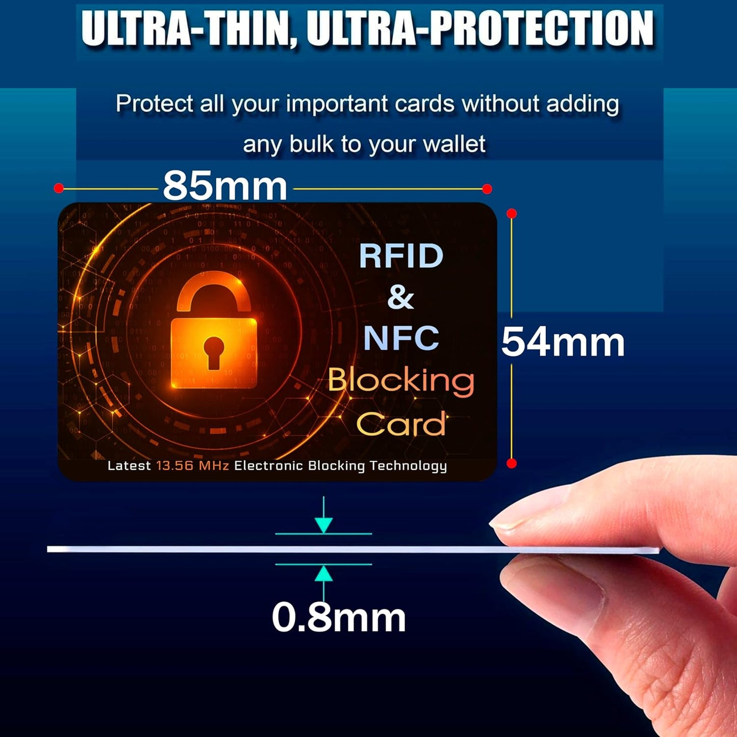 SaiTech IT 5 PK RFID Blocking Cards Protect Your Entire Wallet, Purse, and Cards from NFC Contactless Theft Wallet for Men & Women - Orange Black (5 Pack SL)