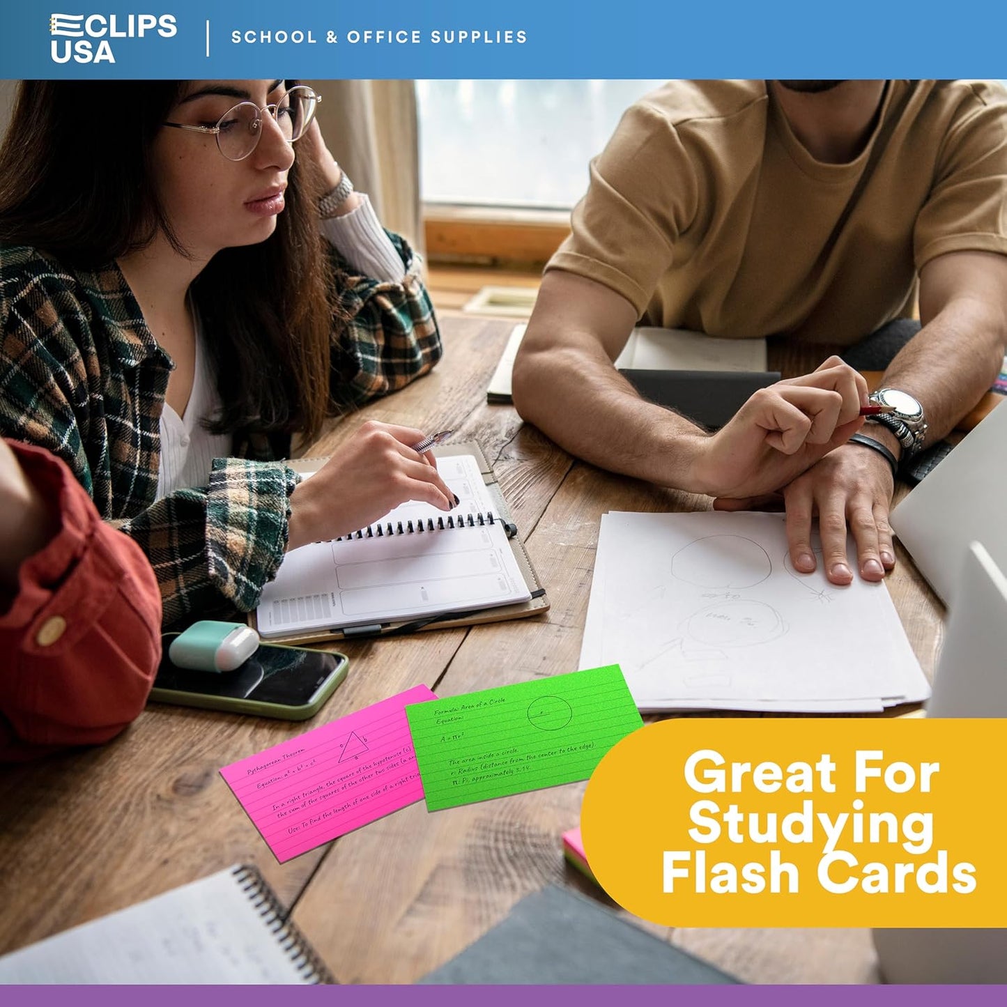 Index Cards Bulk (6000 Cards), Neon Flash Cards For Studying, Note Cards, Flashcards, Index Cards 3x5, Notecards, 100 Per Pack, (60 Pack)