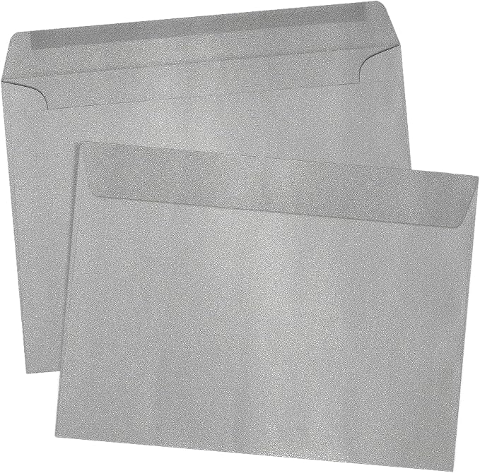 LUXPaper 9 x 12 Booklet Envelopes | Silver Metallic | 80lb. Text | 500 Qty - Image 3