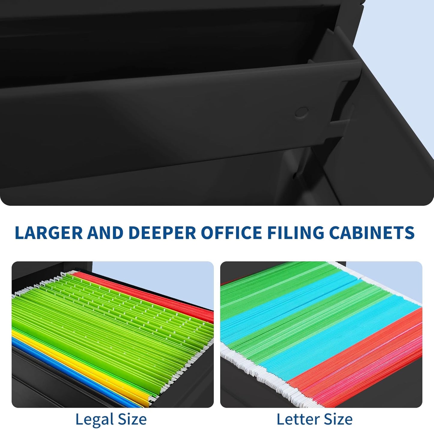 5-Drawer Locking Vertical File Cabinet, Metal Storage Cabinet for Office/Home – Secure Vertical Filing for Letter/Legal/A4/F4 Documents, Easy to Assemble Steel Cabinet (Black, 5 Drawer-64 H)