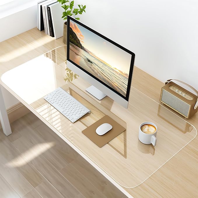 NATRKE Clear Desk Mat Pad, 39.4"x19.7" Large Transparent Computer Desk Mat by NATRKE