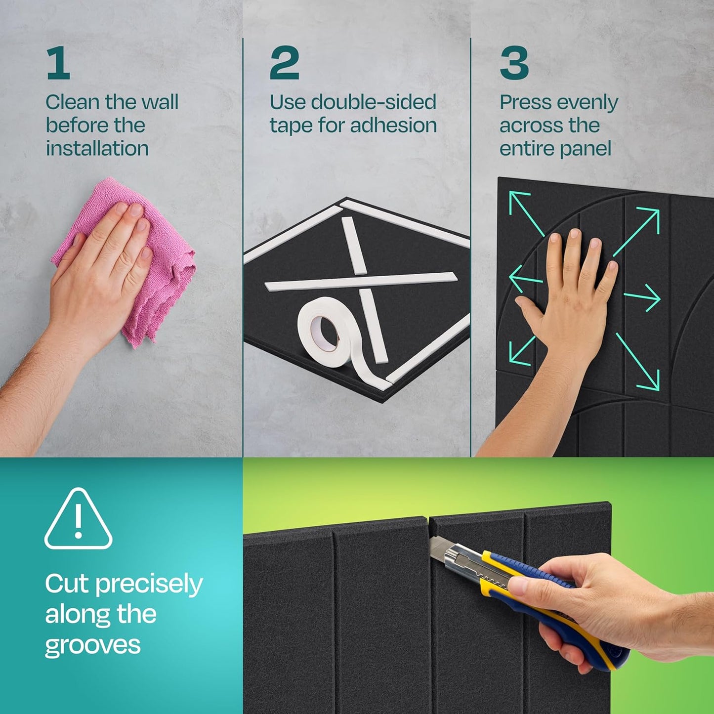 Acoustic Panels 12-Pack Soundproof Wall Panels 12"x12"x0.4" Decorative Sound Dampening for your Home, Office, Studio, Bedroom & More with Unique ModuArc Carving [Dark Gray]