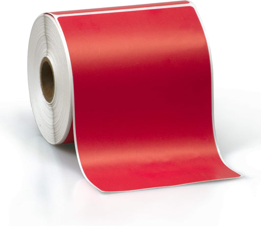 4" X 6" Direct Thermal Perforated Stickers Labels for Shipping Labels, Inventory, and Color Coding - Compatible with Zebra, Rollo, Godex and More (Red, 12 Rolls)