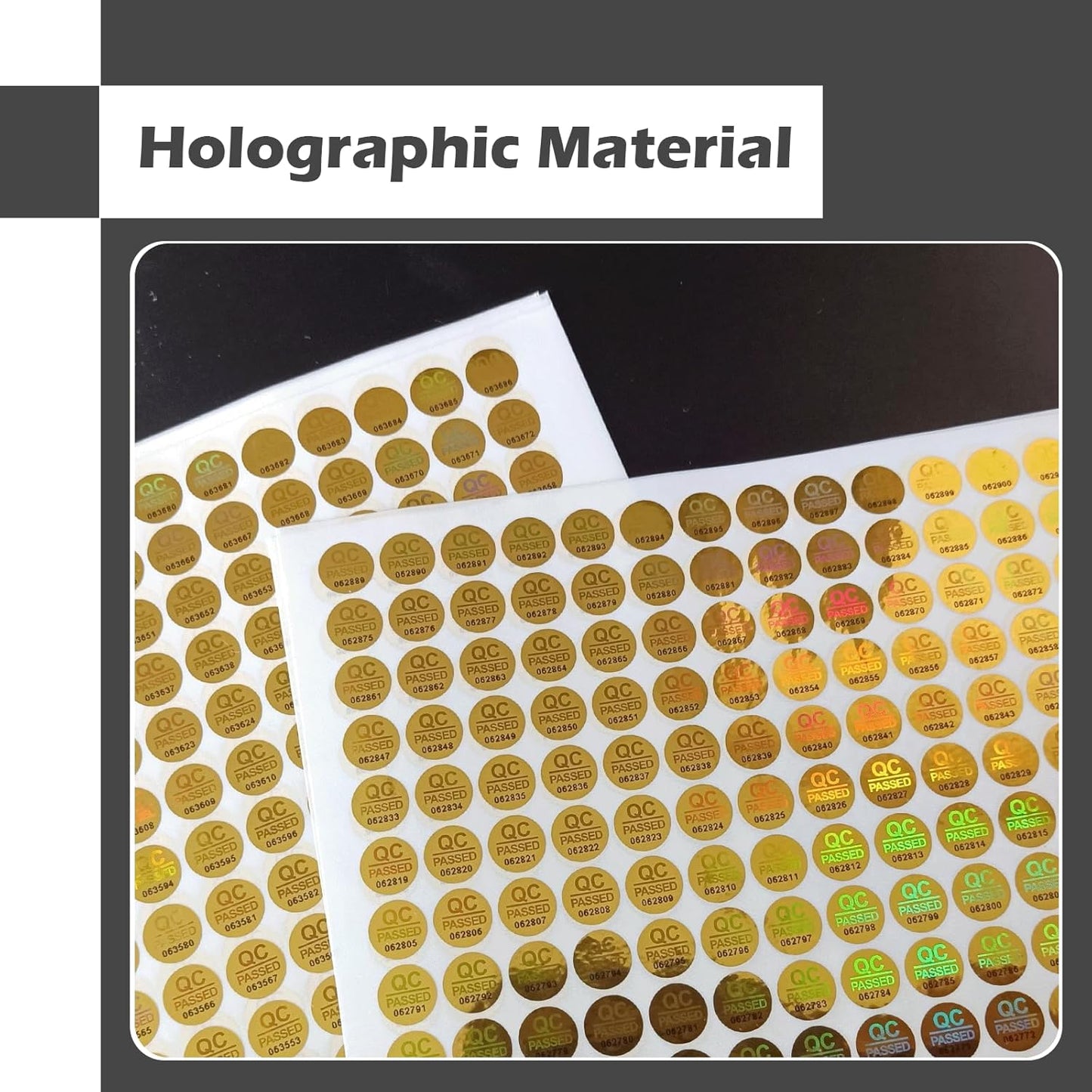 1300pcs QC Passed Tamper Proof Hologram Stickers High Security Labels Warranty Void Seal with Unique Serial Number (0.4 inch,Gold)