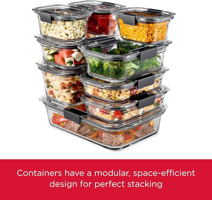 Rubbermaid Brilliance Glass Food Storage Containers, 3.2 Cup, Leak-Proof - Image 3