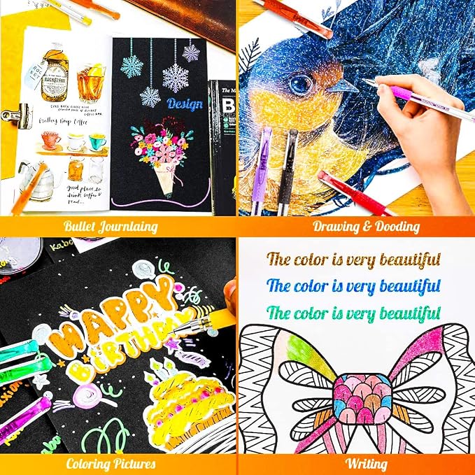 Soucolor Glitter Gel Pens for Adult Coloring Books, School Art Class Supplies - Image 6