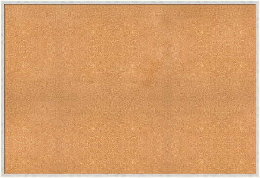 Amanti Art Natural Cork Board for Wall, 35x51 Vision Board with White Frame, Oversize Corkboard Office Decor for Home Organization, Modern Corkboard Pinboard to Display Items for Home Organization in
