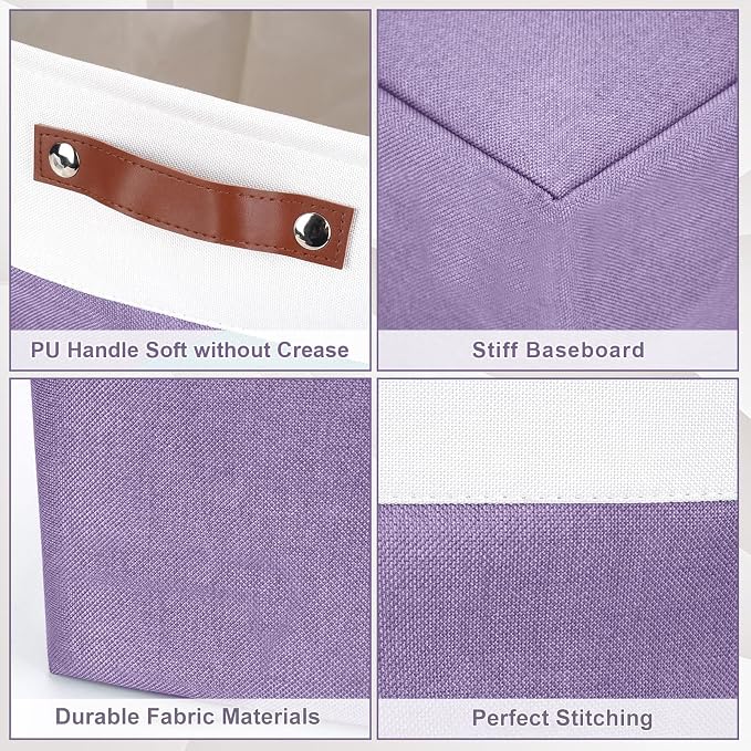 Bagnizer Collapsible Fabric Storage Cubes 11x11 Cube Storage Bins, 4 Pack - Image 6