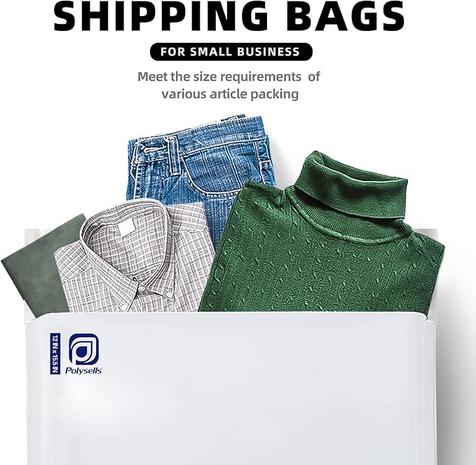 POLYSELLS 100 Pack 12x15.5 Inch White Poly Mailers Shipping Envelopes, Strong - Image 7