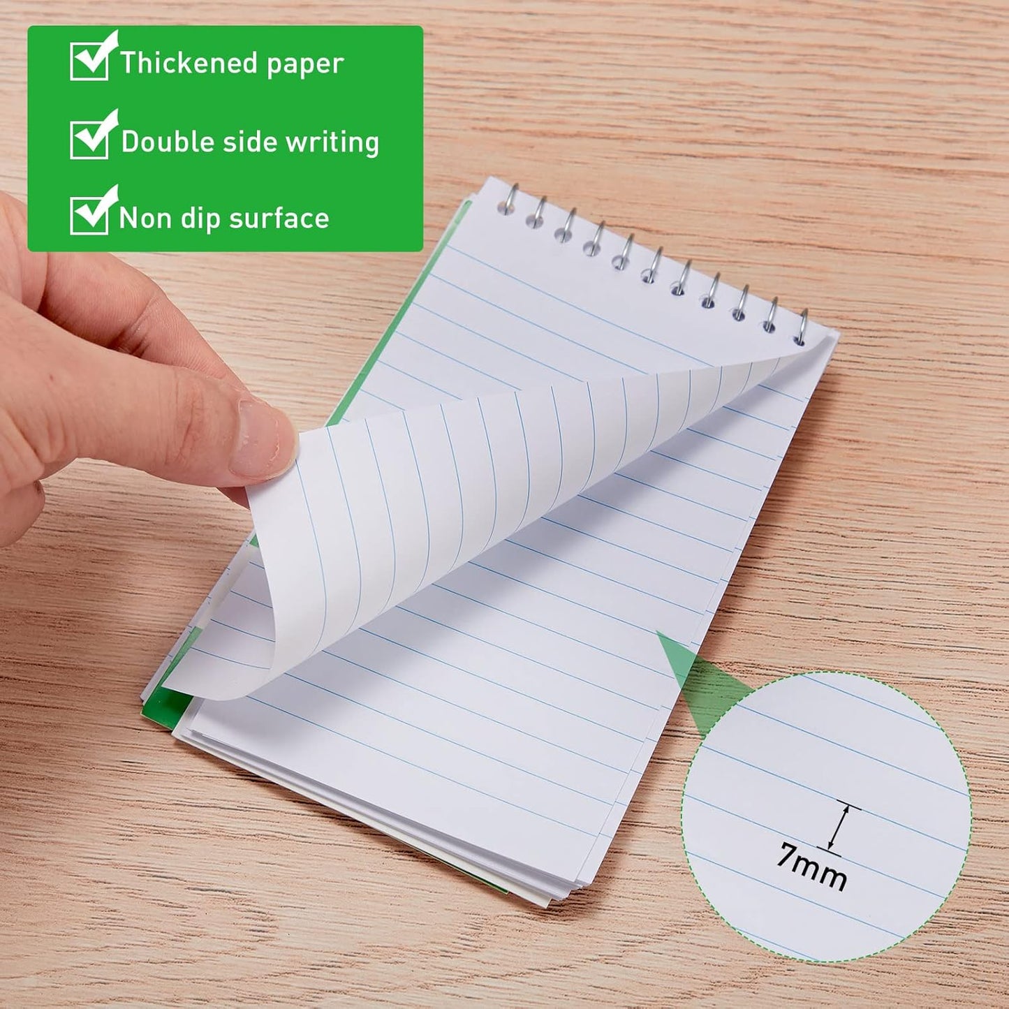Thenshop 148 Pads Spiral Memo Bulk 3'' x 5'' Top Bound Memo Book 60 Sheets Small Mini Notebooks Lined Wire Bound Pocket Steno Book for Home, Office, School (Black,Green,Dark Blue,Red)
