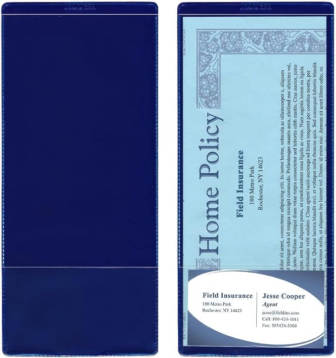 StoreSMART® - Navy Blue Plastic Policy/Lotto Ticket Holders - 500-Pack - by StoreSMART