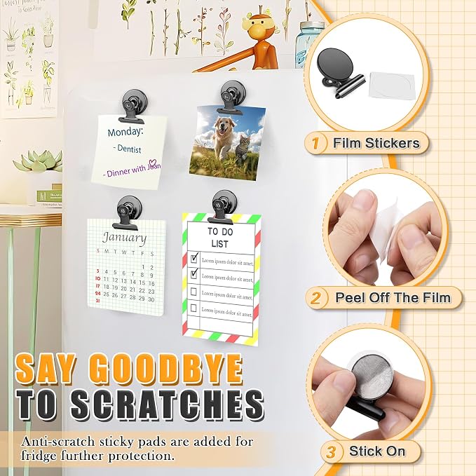 Grtard 12Pack Fridge Magnets, Detailed List Display Paper Fasteners on Home& - Image 2
