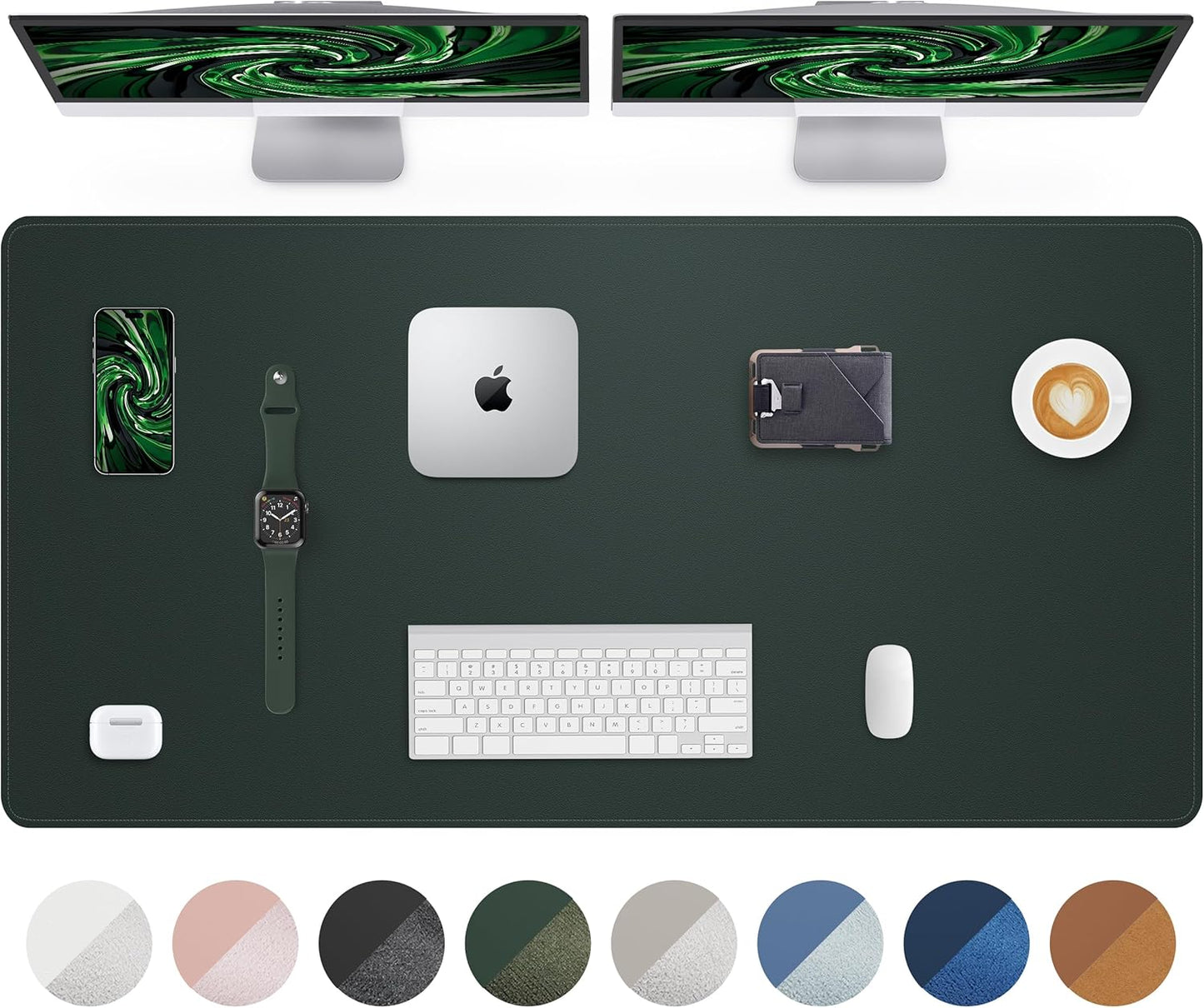 Large Desk Mat55 x24 - Premium Non-Slip Desk Pad, Waterproof and Scratch-Resistant Office Desk Protector, Large Desk pad Workspace Mat for Home and Office(Dark Green)