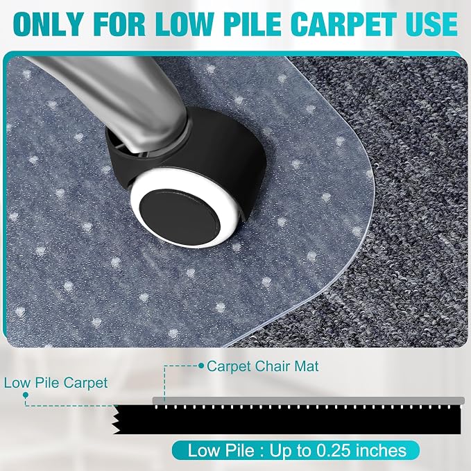 Office Chair Mat for Carpets, Non-Slip Computer Desk Chair Mat for Low Pile - Image 4