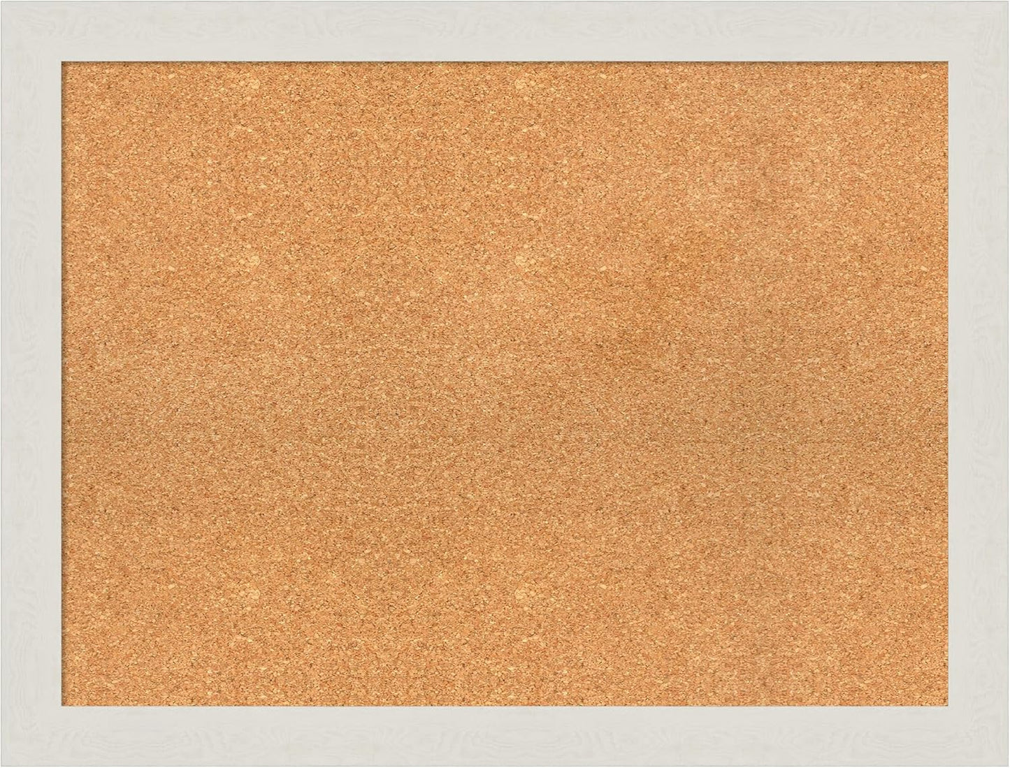 Amanti Art Natural Cork Board for Wall, 25x33 Vision Board with White Frame, Large Corkboard Office Decor for Home Organization, Country Rustic Corkboard Pinboard to Display Items for Home
