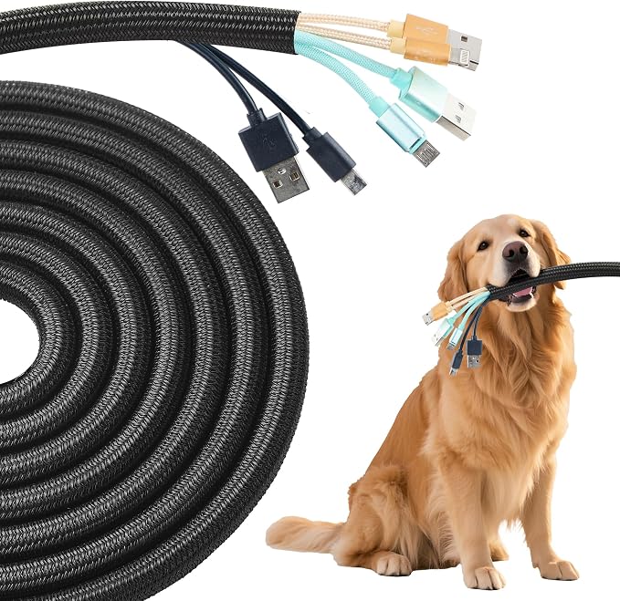 Split Wire Loom 3/4 Inch 25ft, Braided Cable Sleeve by QCSIW