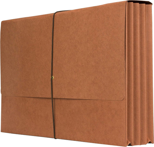 The File King Expanding File Wallet - Legal Size, 10 Redropes | USA Made | 3.5” Expandable File Folders | Redwell Folders Legal Size Wallets | Red Rope Expanding File Folder with Flap & Elastic Cord