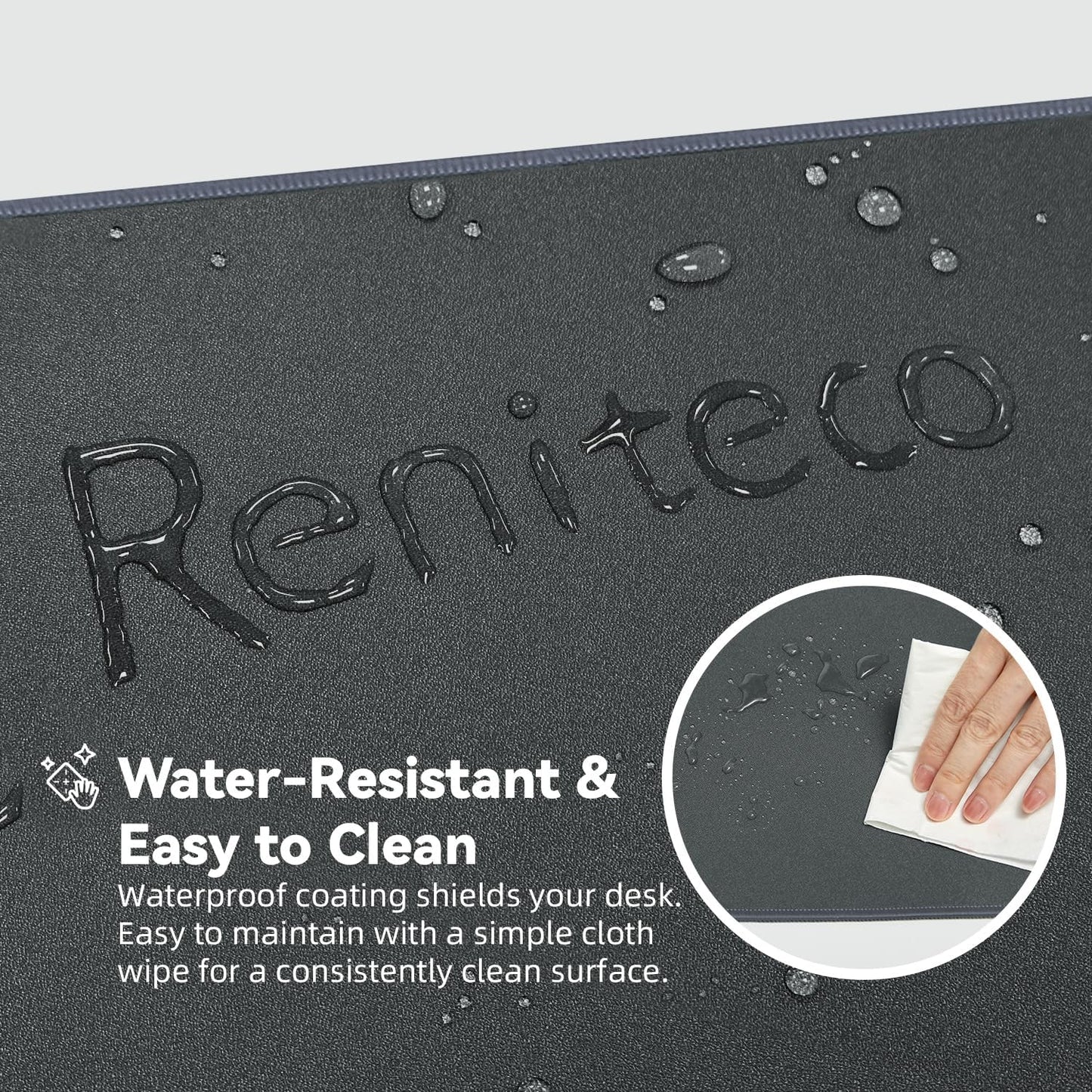 Waterproof Large Gaming Mouse Pad with Durable Stitched Edges, Non-Slip Rubber Base, Smooth Surface Mouse Mat Desk Pad for Home Office Gaming, 35.4"x15.7"x0.12", Dark Gray