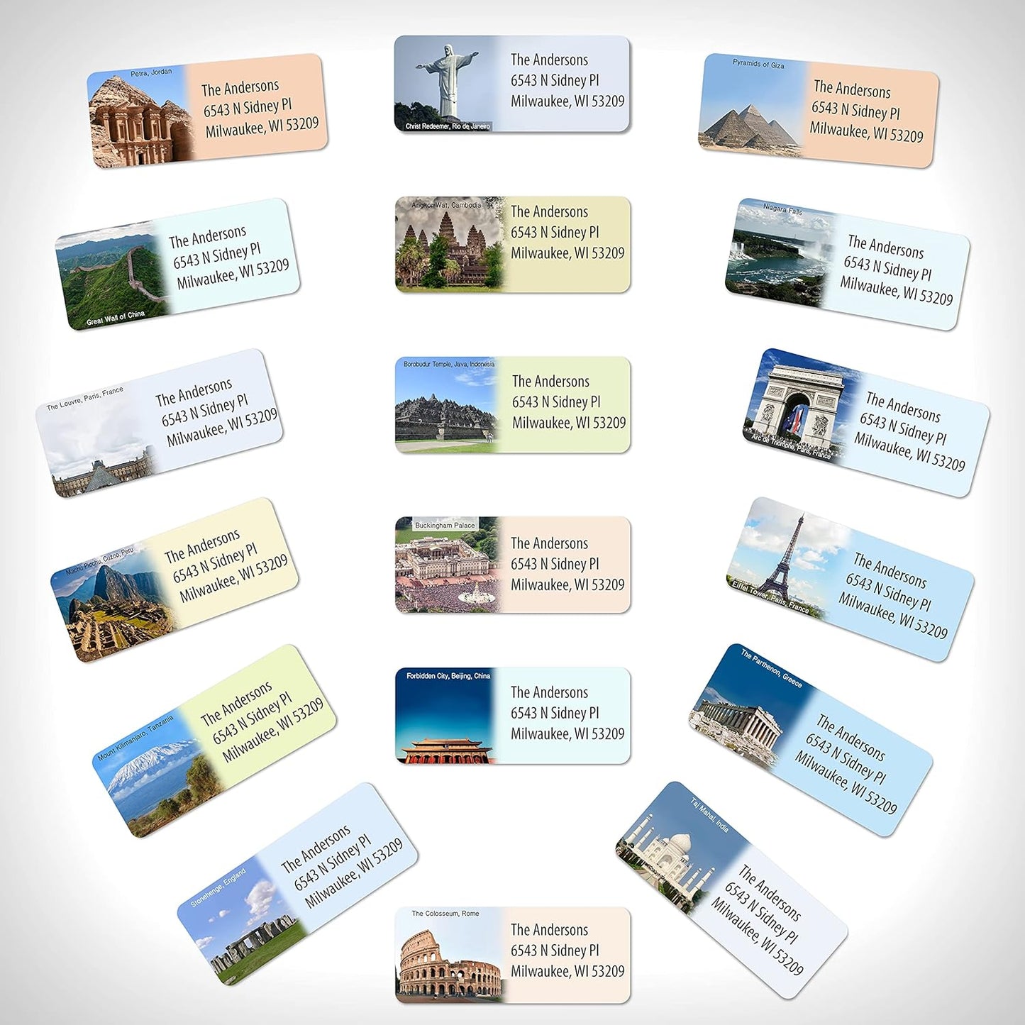 Customized Personalized Address Labels - Made in The USA by Kenco (500 Labels, World Destinations)