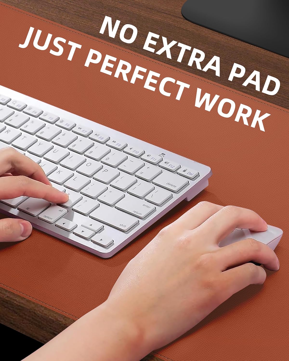 Leather Desk Pad Protector,Office Desk Mat,Large Mouse Pad, Non-Slip PU Leather Desk Blotter,Desk Pad,Waterproof Desk Writing Pad for Office and Home (Black,35.4" x 17")