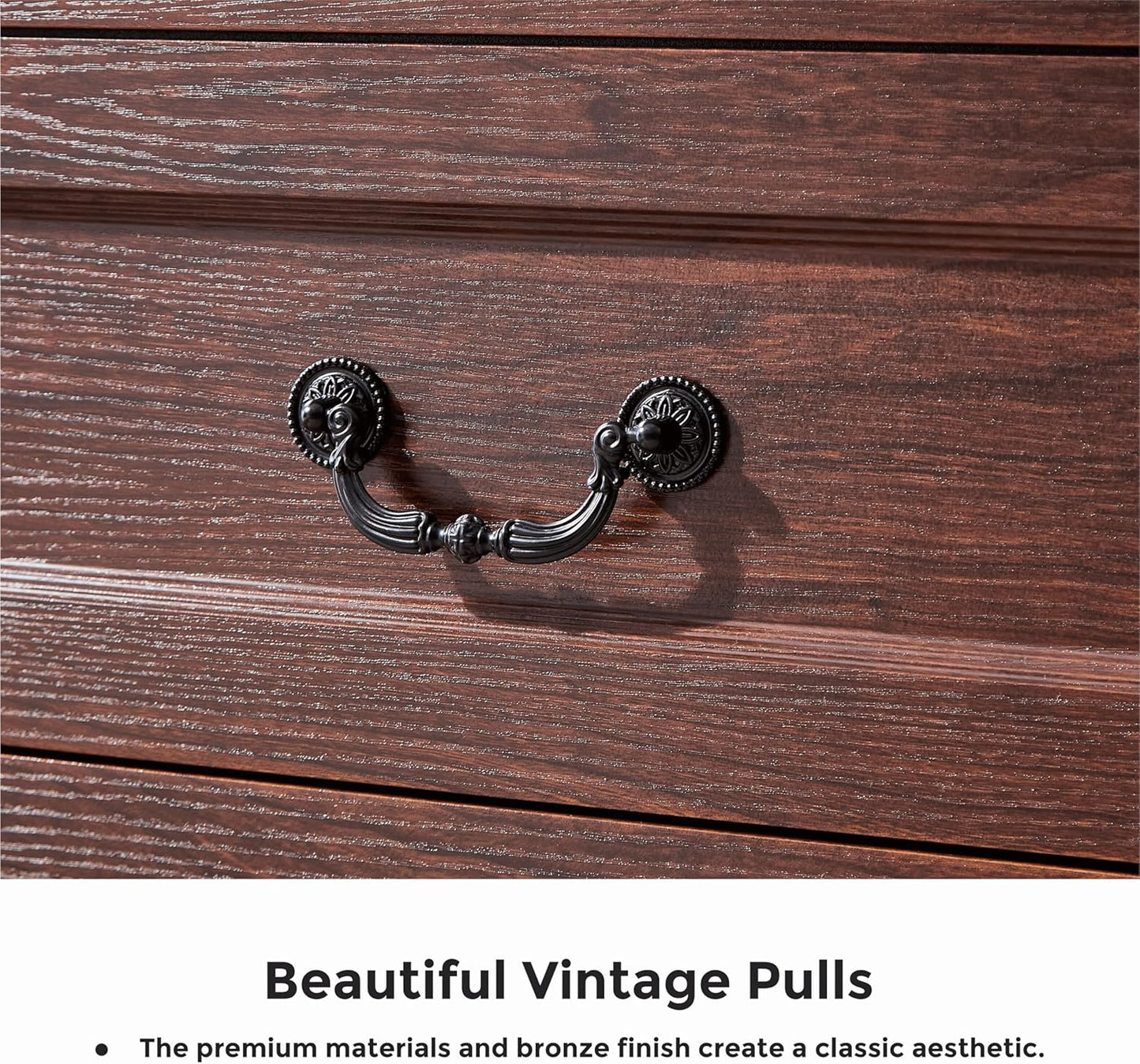 LIDYUK 6 Drawer Dresser for Bedroom Farmhouse Cherry Tall Wood Chest of Drawers for Bedroom Dresser, Modern Rustic 55" Wide Drawers Dressers Wooden Closet and Storage Cabinet, Hallway, Living Room
