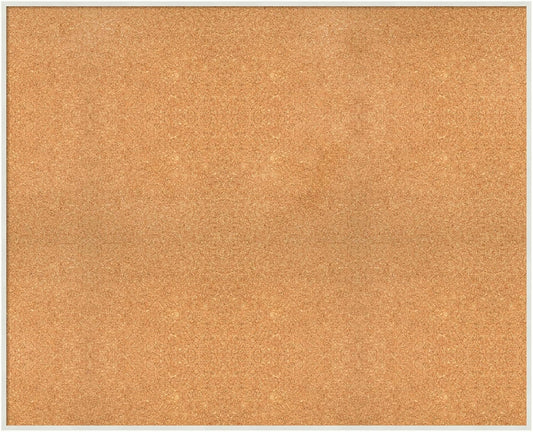 Amanti Art Natural Cork Board for Wall, 35x43 Vision Board with White Frame, Oversize Corkboard Office Decor for Home Organization, Modern Corkboard Pinboard to Display Items for Home Organization in
