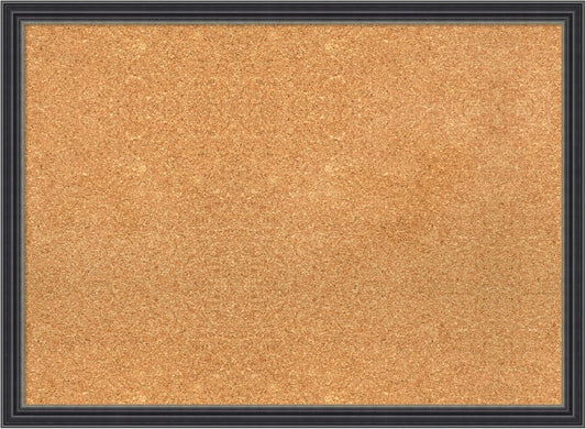 Amanti Art Natural Cork Board for Wall, 22x30 Vision Board with Black Wood Frame, Medium Corkboard Office Decor for Home Organization, Traditional Corkboard Pinboard to display items for home