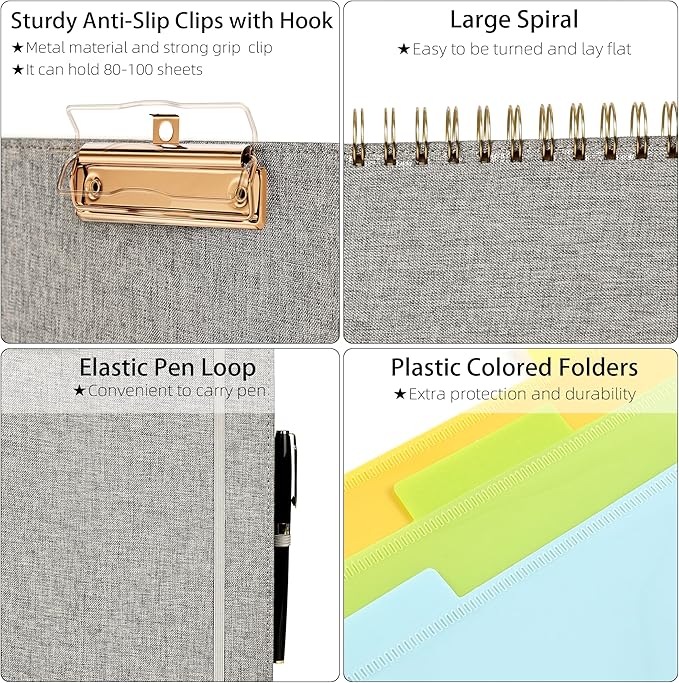 Ospelelf Foldable Spiral Clipboard Folio - Image 4