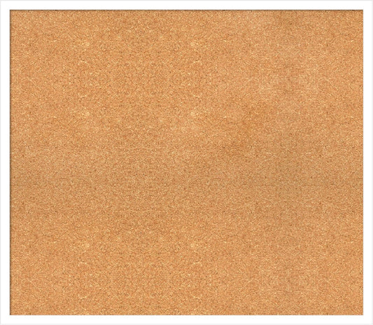 Amanti Art Natural Cork Board for Wall, 27x31 Vision Board with White Frame, Large Corkboard Office Decor for Home Organization, Modern Corkboard Pinboard to Display Items for Home Organization in